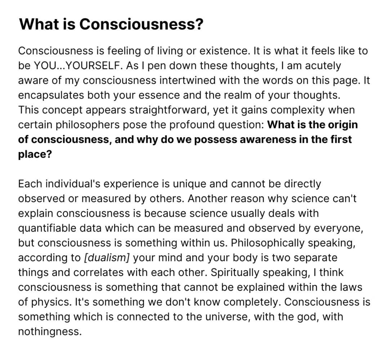 consciousness